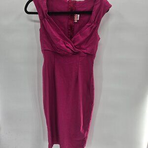 Pinup Couture Pink Erin Wiggle Rockabilly Midi Dress Large